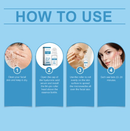 Jaysuing Hyaluronic Acid Roller Essence Improves Skin Pores, Hydrates And Moisturizes To Enhance Facial Gloss